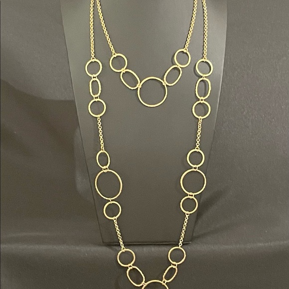 Gold Circle Drops Necklace - Picture 4 of 9